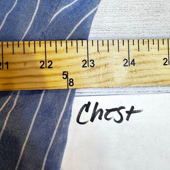 Entro ANTHRO Large blue embroidered floral tie Peasant blouse cottage coquette - Picture 6 of 8